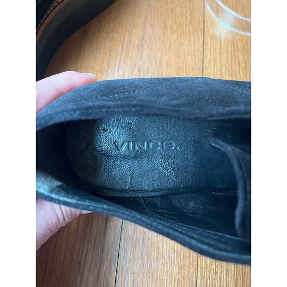 Vince Davy Black Suede Slip-on Platform Oxford 8.5 - Picture 8 of 9